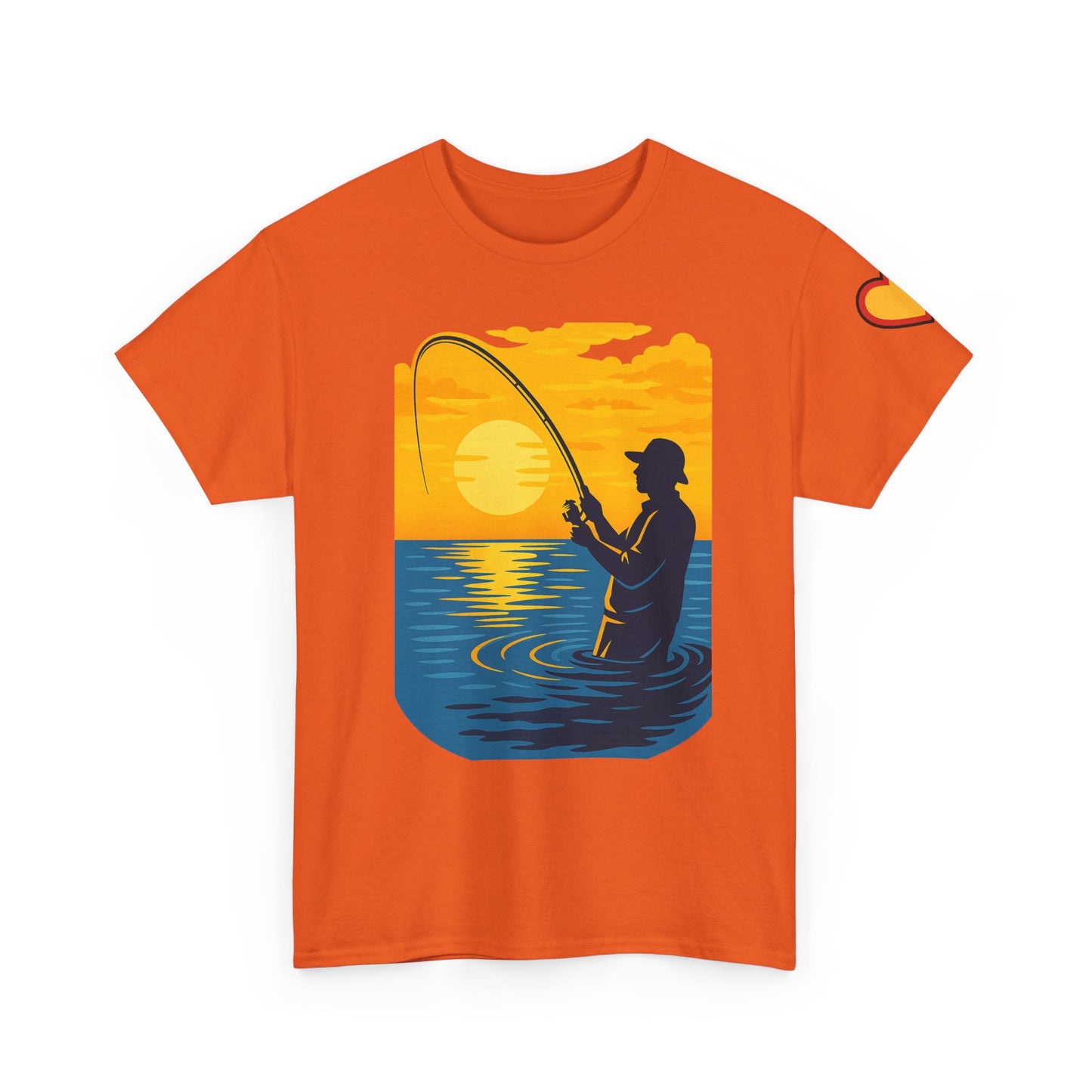 Unisex Heavy Cotton Tee: Fishing Clears the Mind - Mentally and Physically
