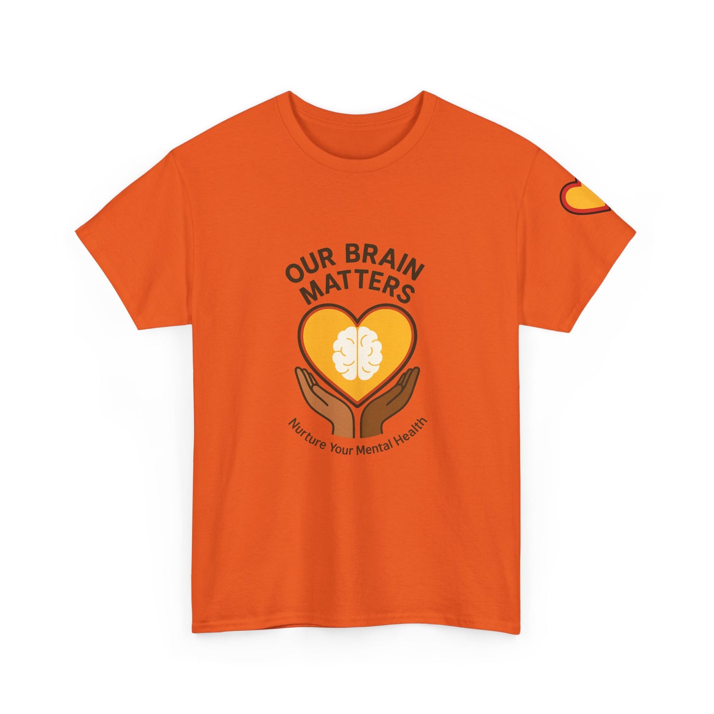 Unisex Heavy Cotton Tee: - Our Brain Matters: Nurture Your Mental Health