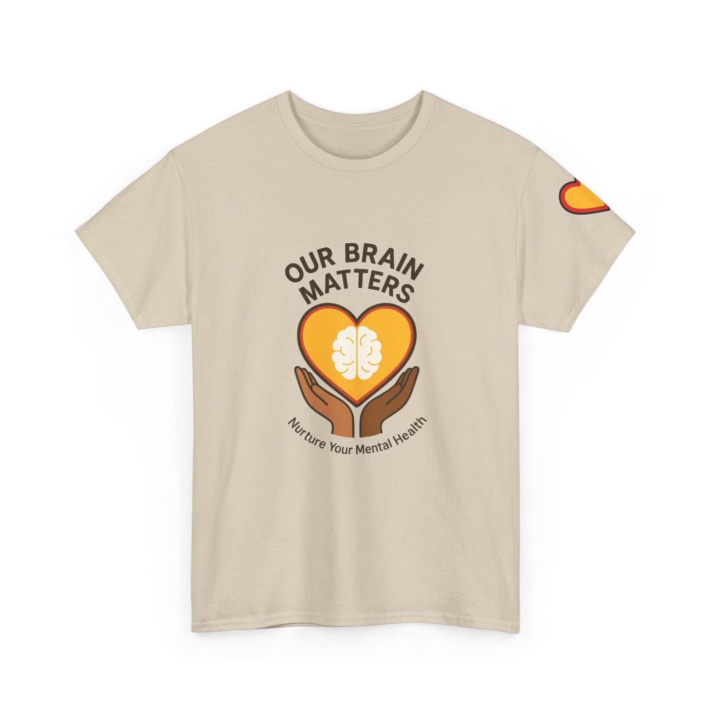 Unisex Heavy Cotton Tee: - Our Brain Matters: Nurture Your Mental Health