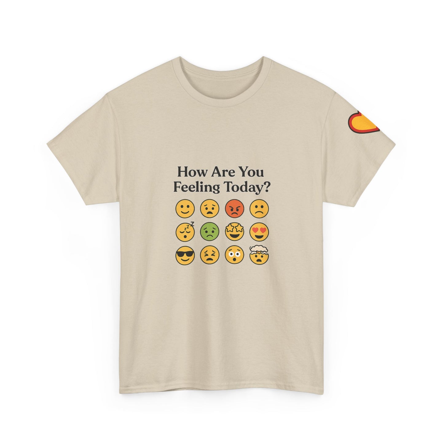 Unisex Heavy Cotton Tee: How Are You Feeling Today? Emoji  Edition