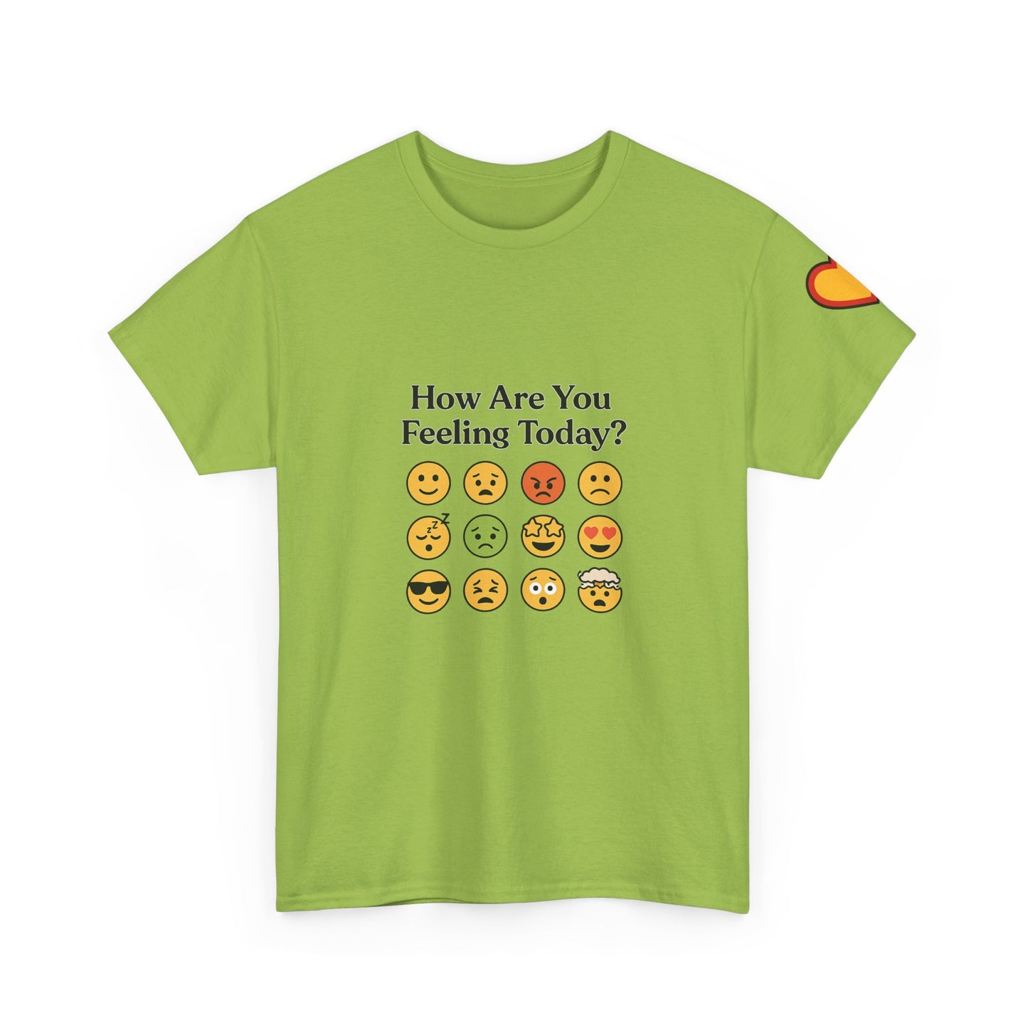 Unisex Heavy Cotton Tee: How Are You Feeling Today? Emoji  Edition