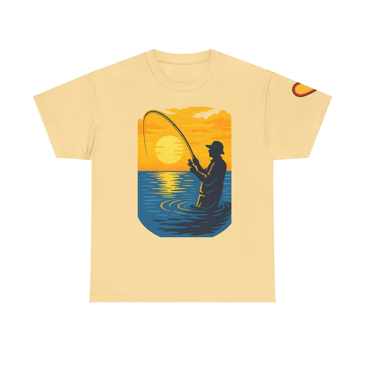 Unisex Heavy Cotton Tee: Fishing Clears the Mind - Mentally and Physically