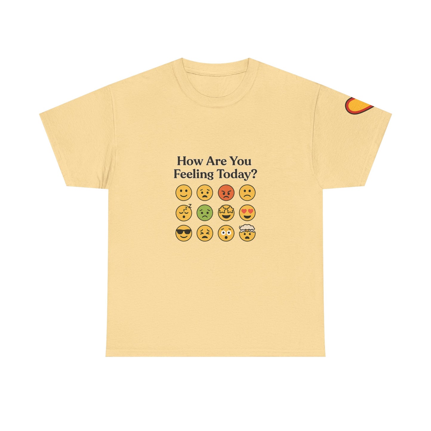 Unisex Heavy Cotton Tee: How Are You Feeling Today? Emoji  Edition