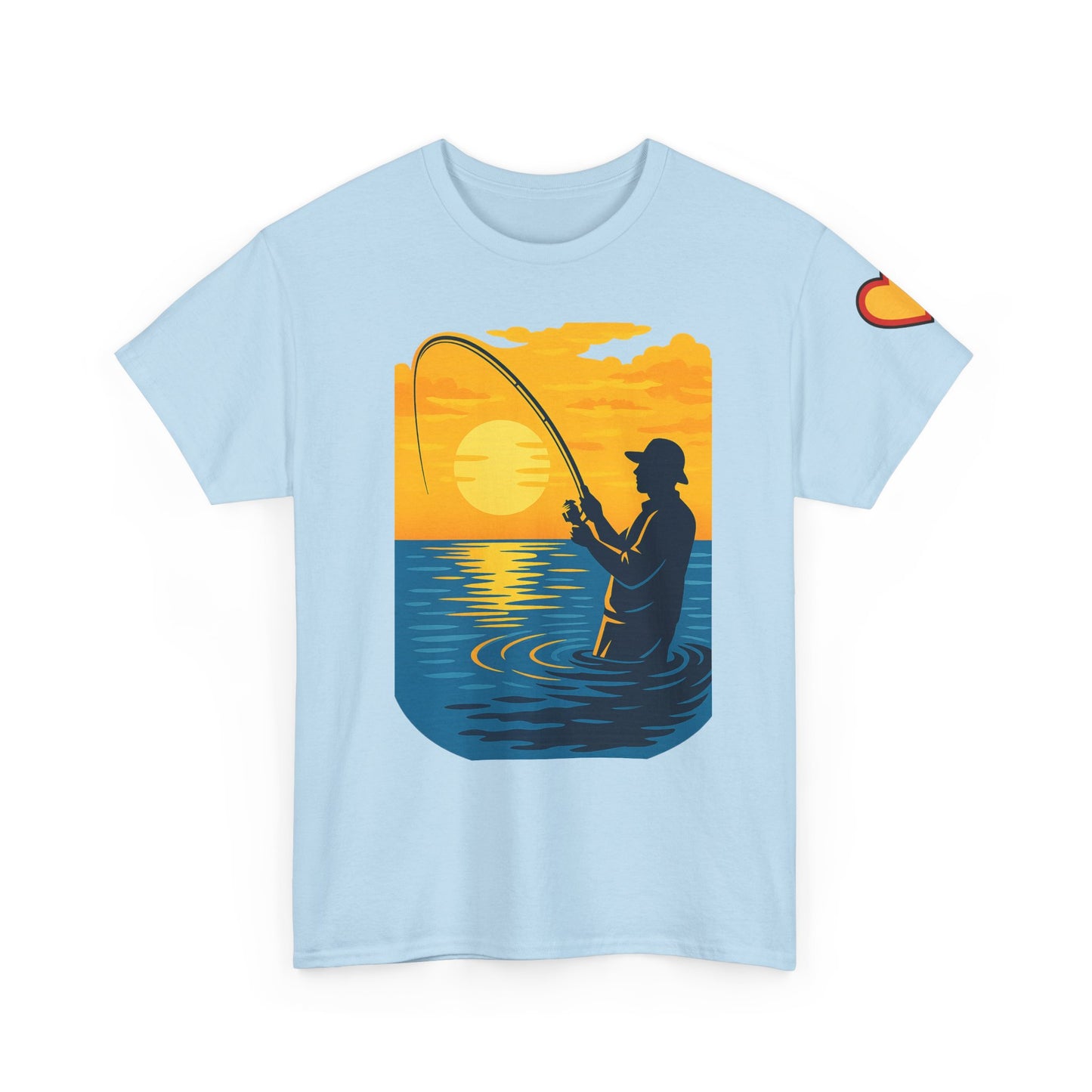 Unisex Heavy Cotton Tee: Fishing Clears the Mind - Mentally and Physically