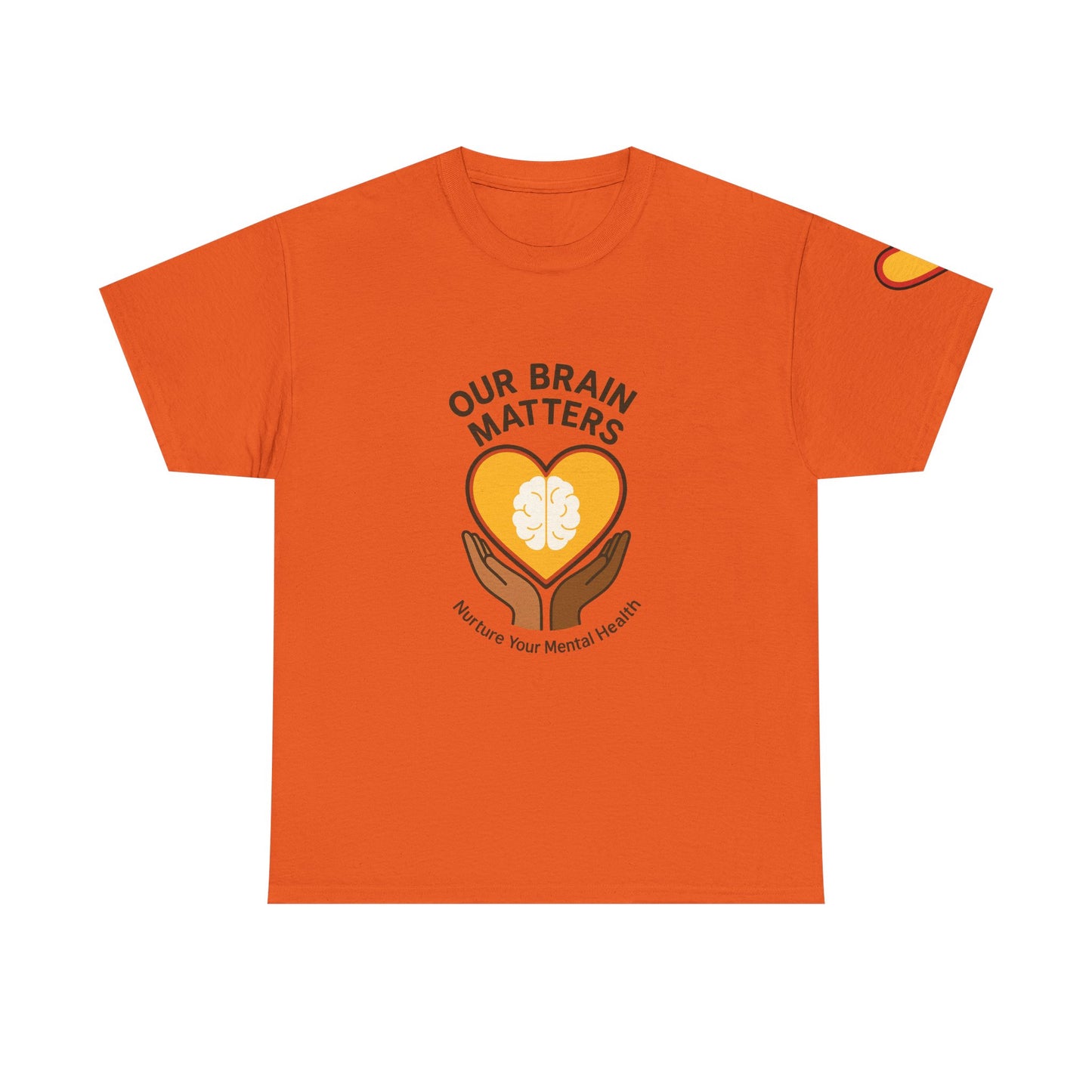 Unisex Heavy Cotton Tee: - Our Brain Matters: Nurture Your Mental Health