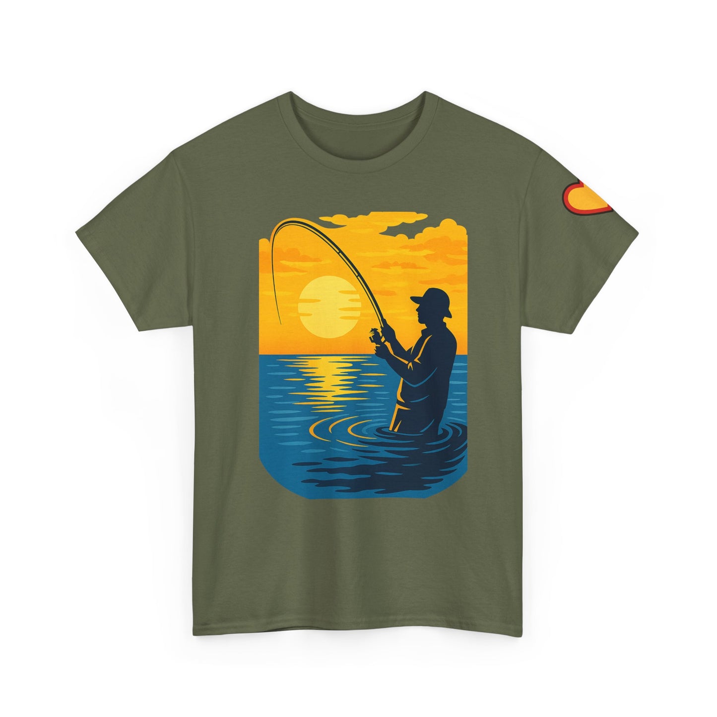 Unisex Heavy Cotton Tee: Fishing Clears the Mind - Mentally and Physically