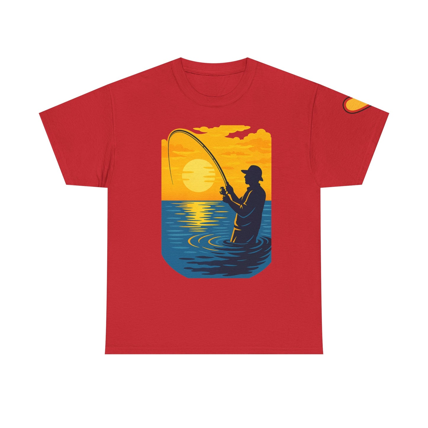 Unisex Heavy Cotton Tee: Fishing Clears the Mind - Mentally and Physically