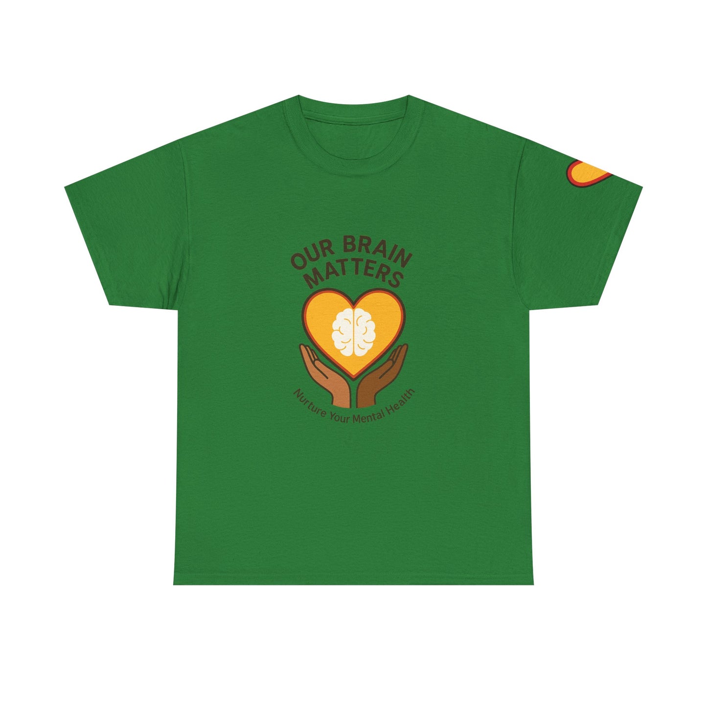 Unisex Heavy Cotton Tee: - Our Brain Matters: Nurture Your Mental Health