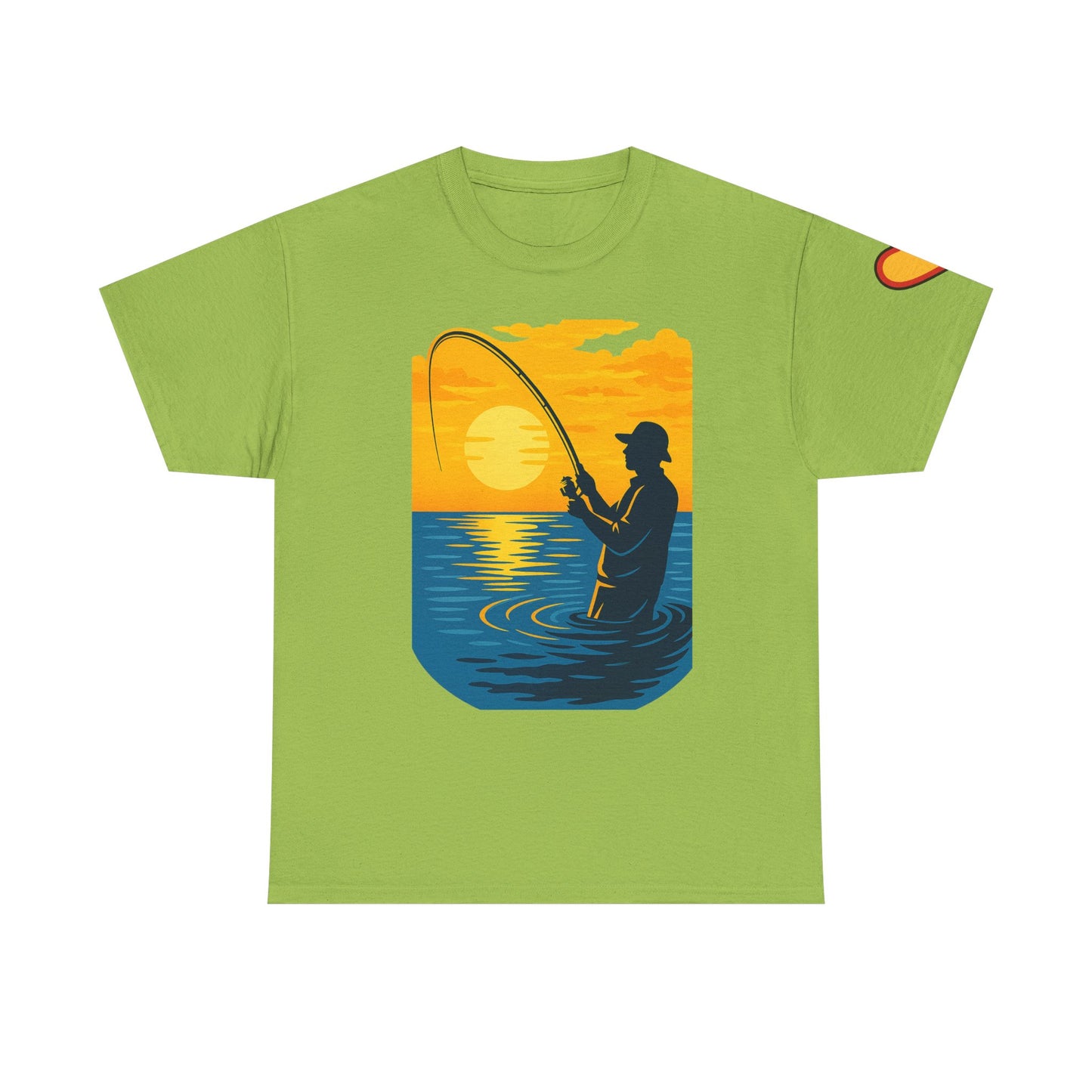 Unisex Heavy Cotton Tee: Fishing Clears the Mind - Mentally and Physically