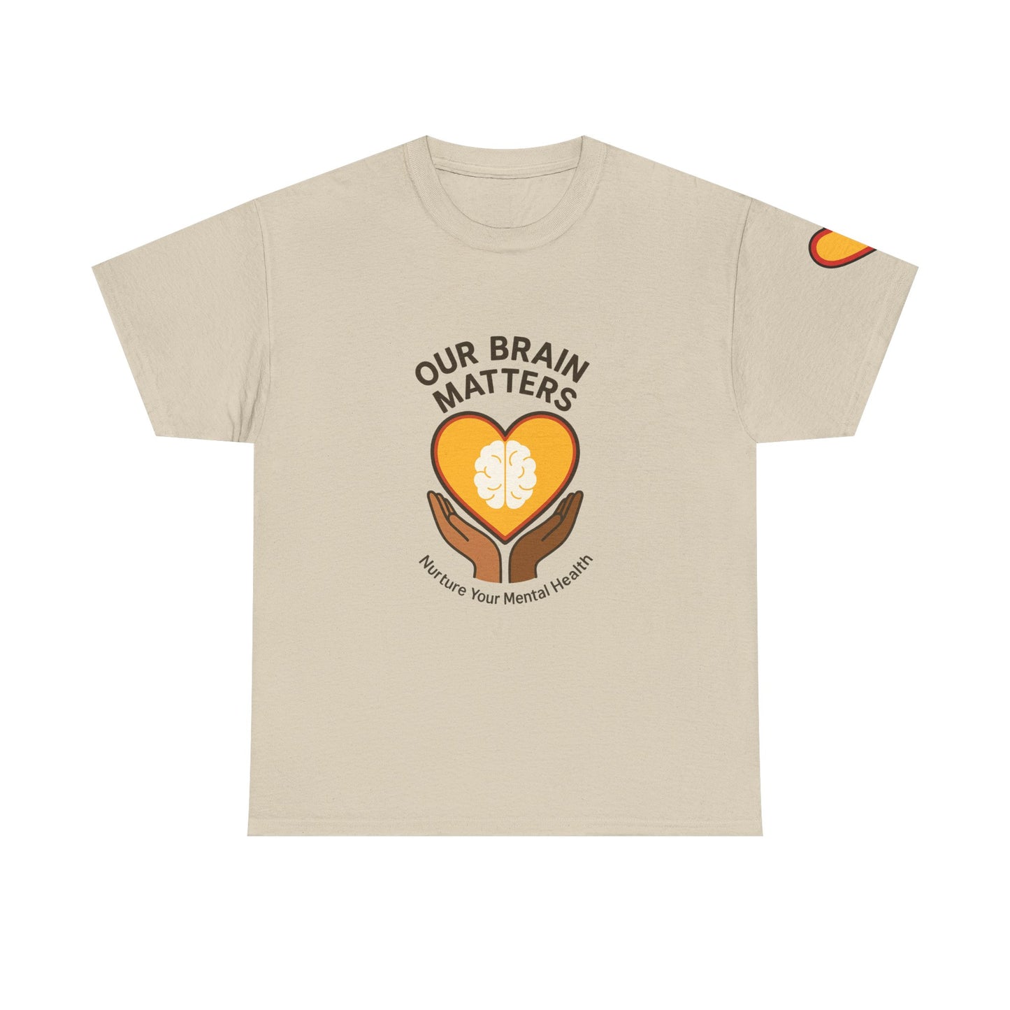 Unisex Heavy Cotton Tee: - Our Brain Matters: Nurture Your Mental Health