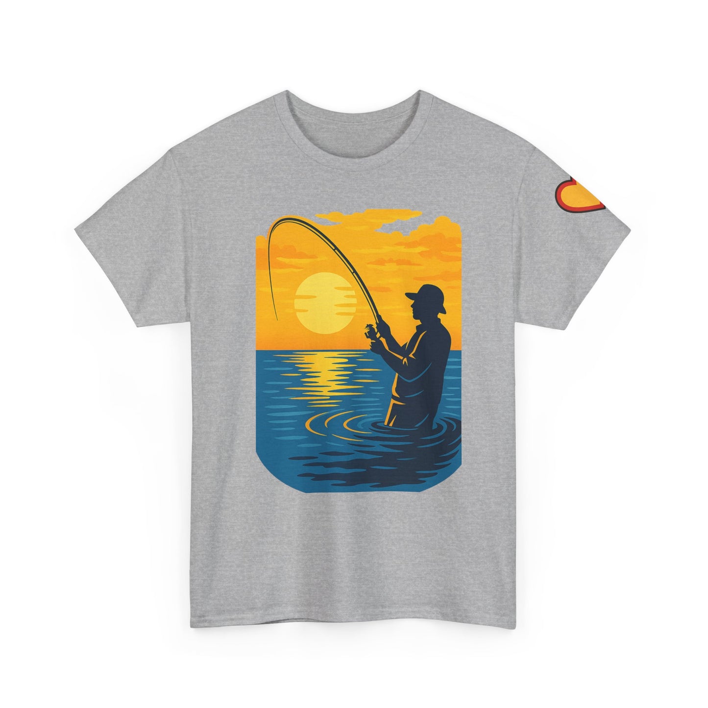 Unisex Heavy Cotton Tee: Fishing Clears the Mind - Mentally and Physically