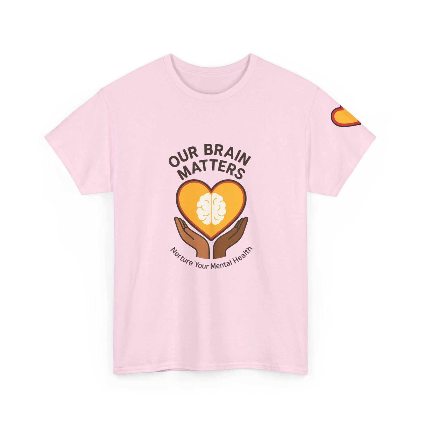 Unisex Heavy Cotton Tee: - Our Brain Matters: Nurture Your Mental Health