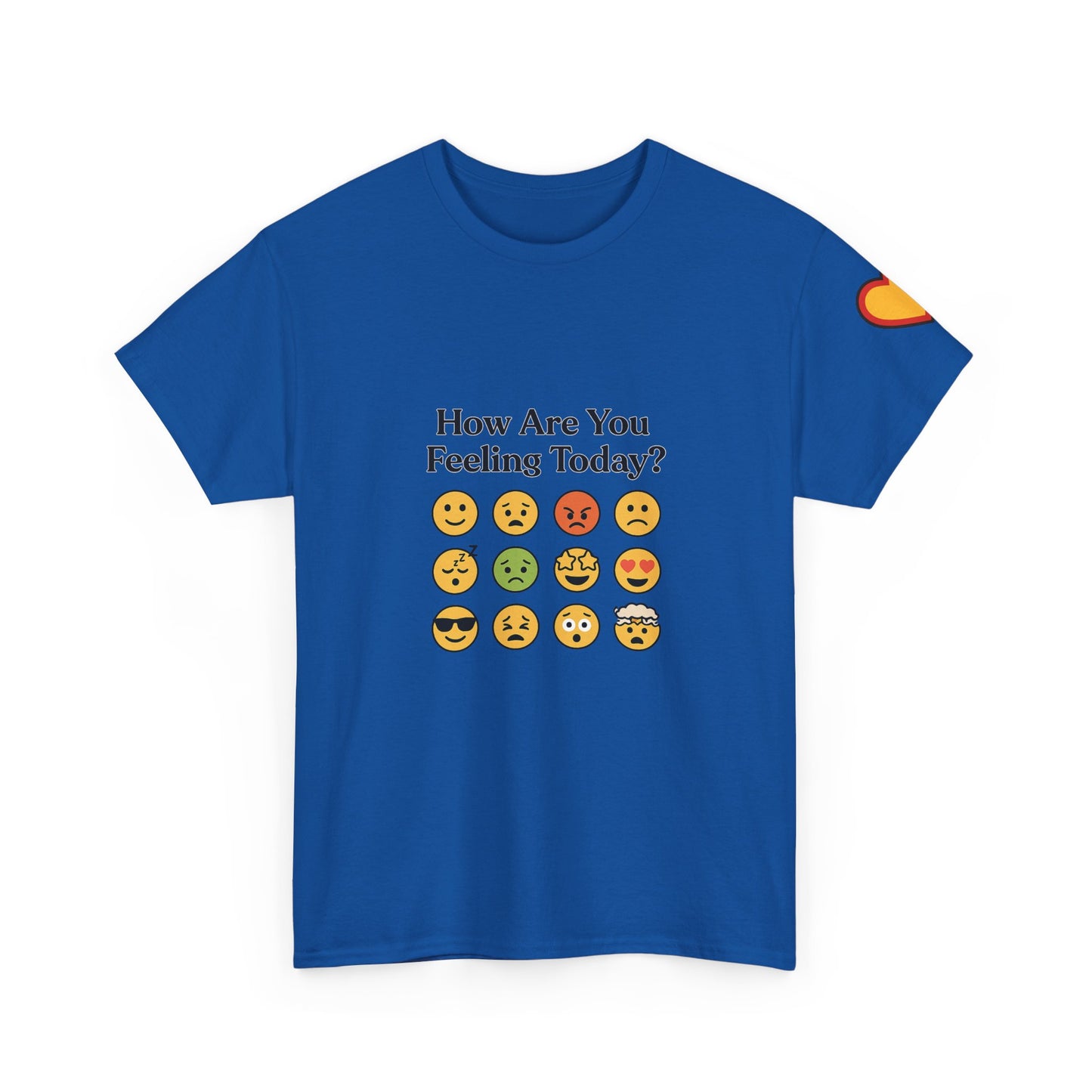 Unisex Heavy Cotton Tee: How Are You Feeling Today? Emoji  Edition