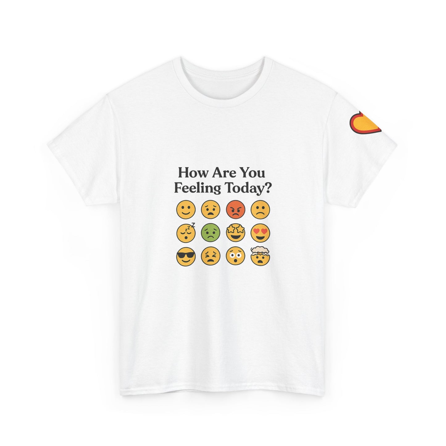 Unisex Heavy Cotton Tee: How Are You Feeling Today? Emoji  Edition