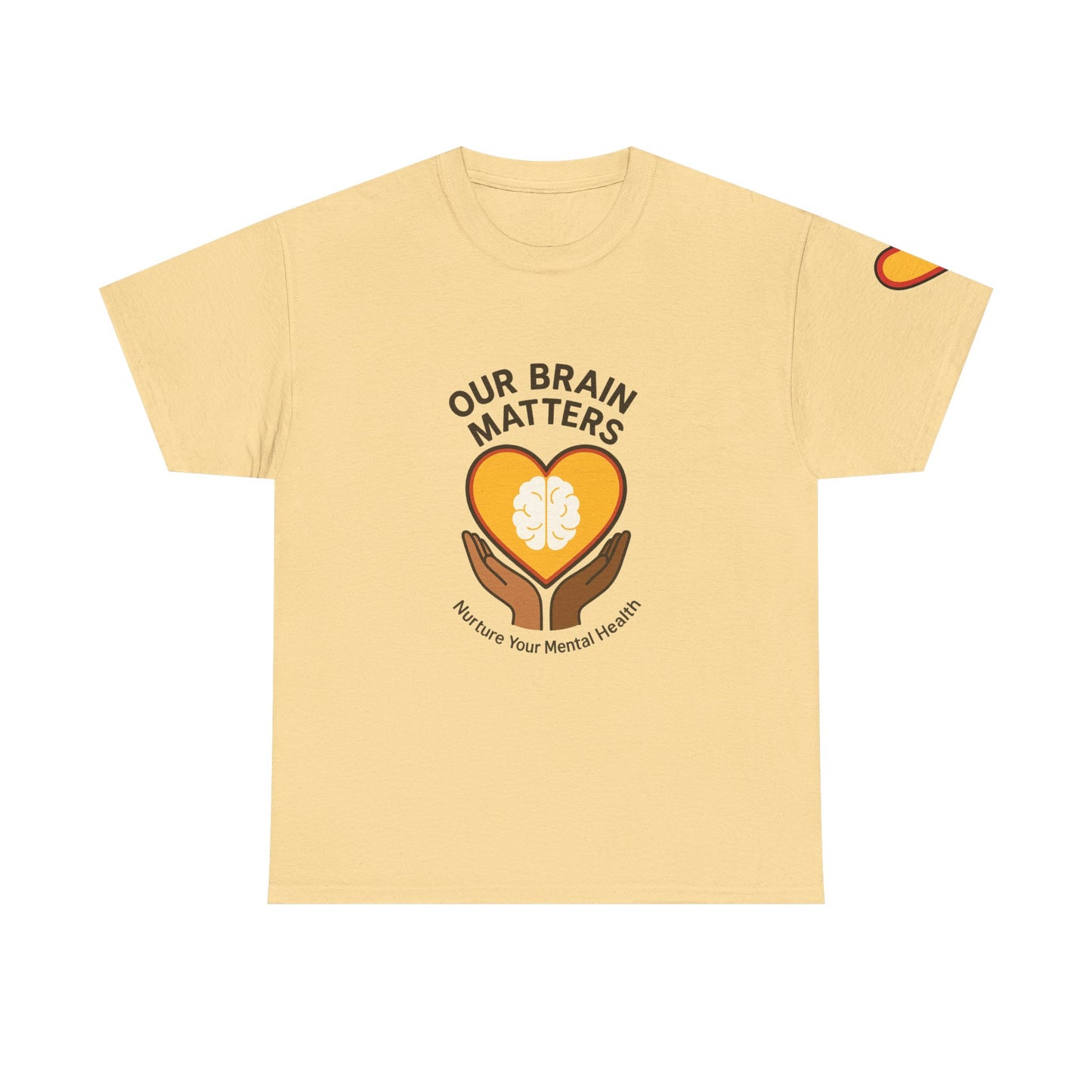 Unisex Heavy Cotton Tee: - Our Brain Matters: Nurture Your Mental Health