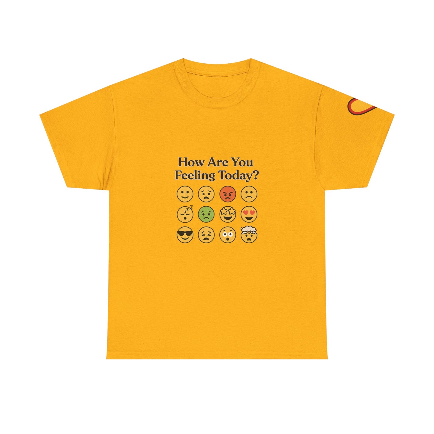 Unisex Heavy Cotton Tee: How Are You Feeling Today? Emoji  Edition