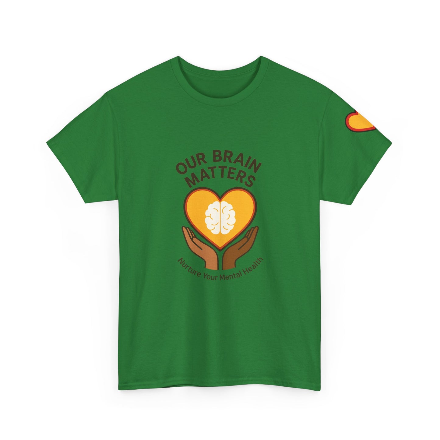 Unisex Heavy Cotton Tee: - Our Brain Matters: Nurture Your Mental Health