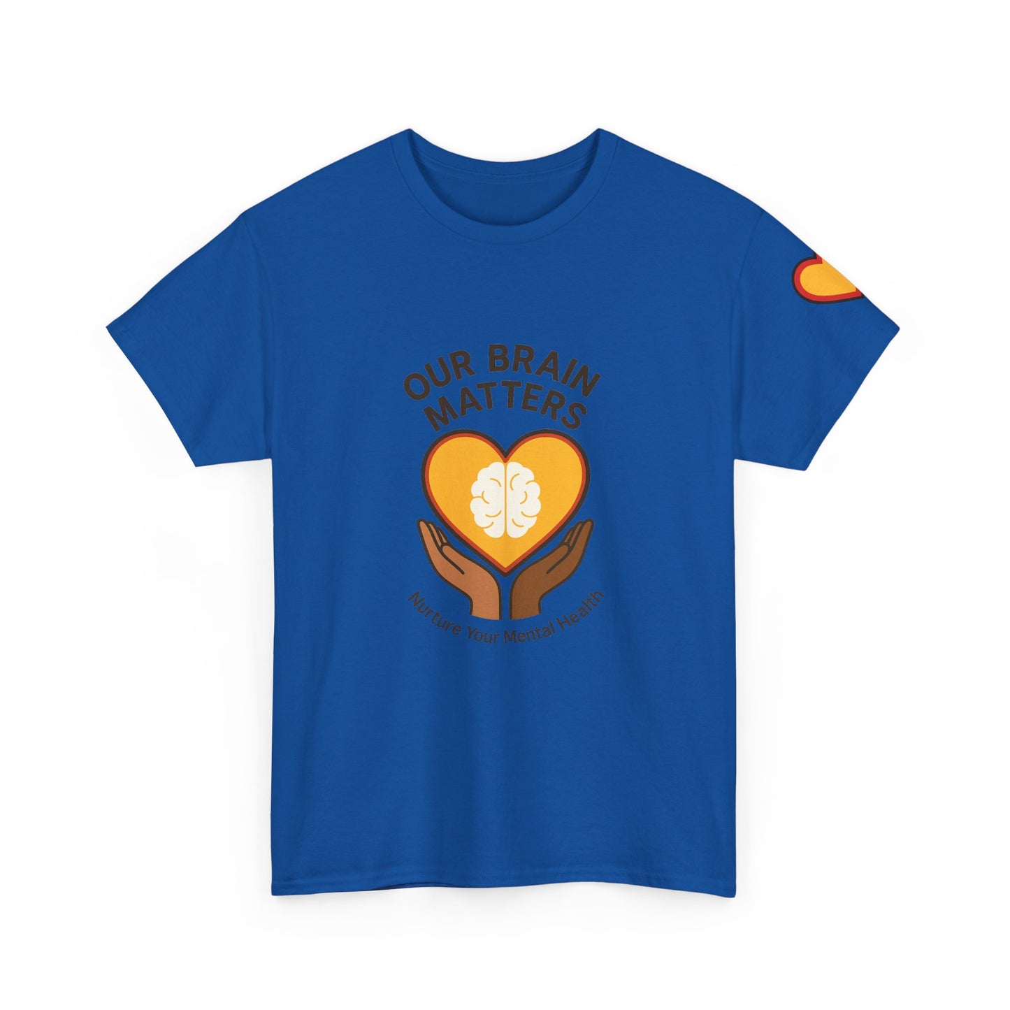 Unisex Heavy Cotton Tee: - Our Brain Matters: Nurture Your Mental Health