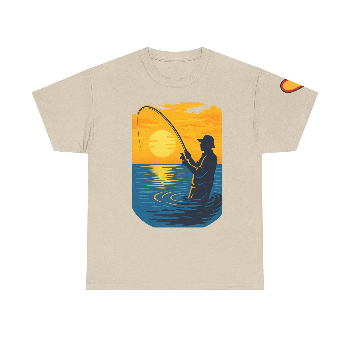 Unisex Heavy Cotton Tee: Fishing Clears the Mind - Mentally and Physically