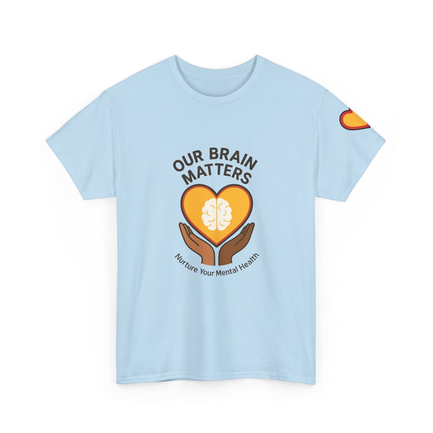 Unisex Heavy Cotton Tee: - Our Brain Matters: Nurture Your Mental Health
