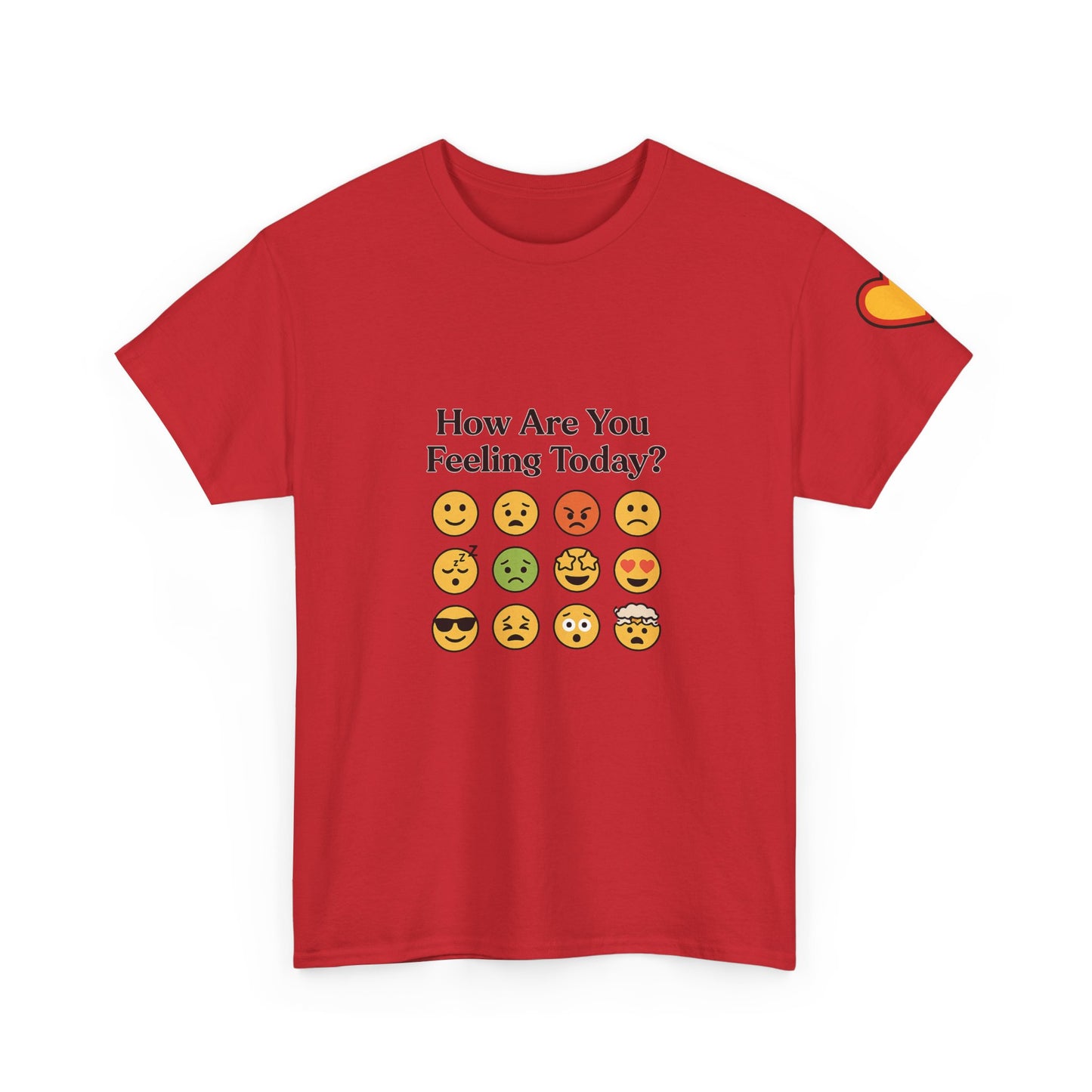 Unisex Heavy Cotton Tee: How Are You Feeling Today? Emoji  Edition