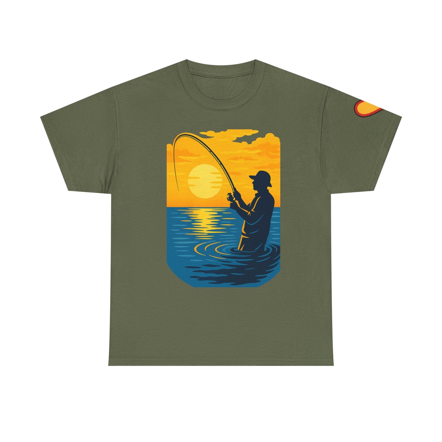 Unisex Heavy Cotton Tee: Fishing Clears the Mind - Mentally and Physically
