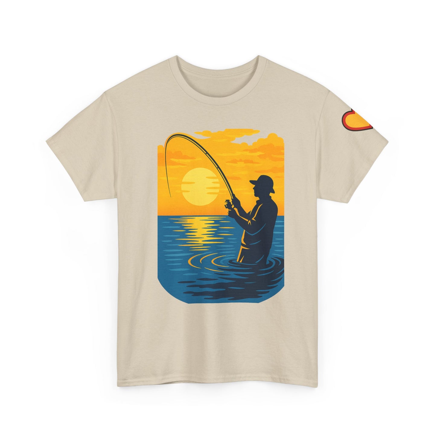 Unisex Heavy Cotton Tee: Fishing Clears the Mind - Mentally and Physically