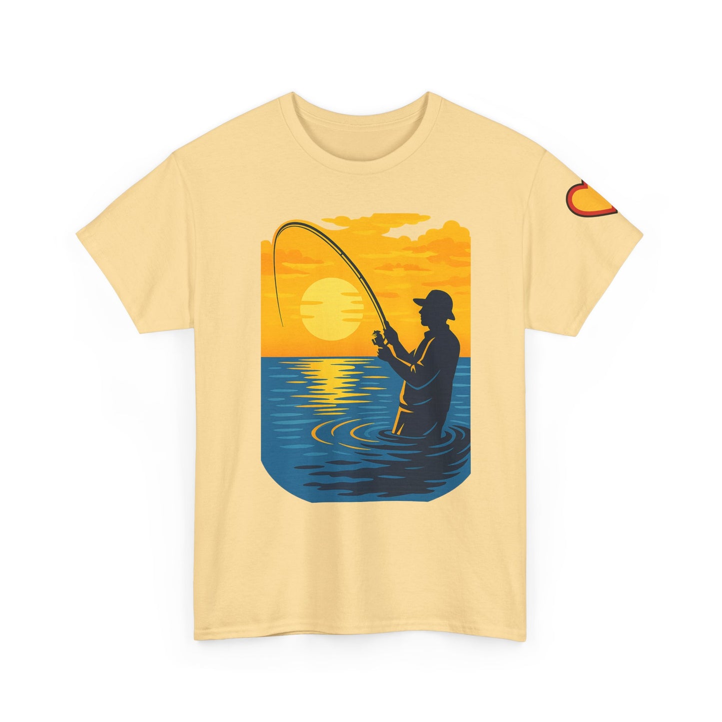 Unisex Heavy Cotton Tee: Fishing Clears the Mind - Mentally and Physically