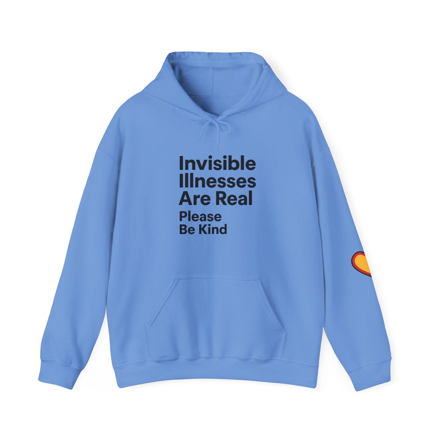 Unisex Heavy Blend™ Hooded Sweatshirt: Invisible Illnesses Are Real "Please Be Kind"
