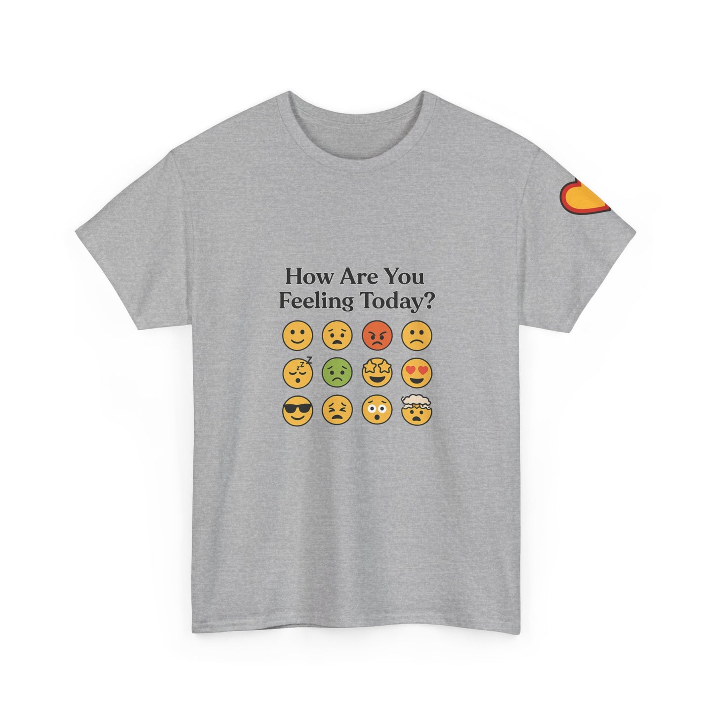 Unisex Heavy Cotton Tee: How Are You Feeling Today? Emoji  Edition
