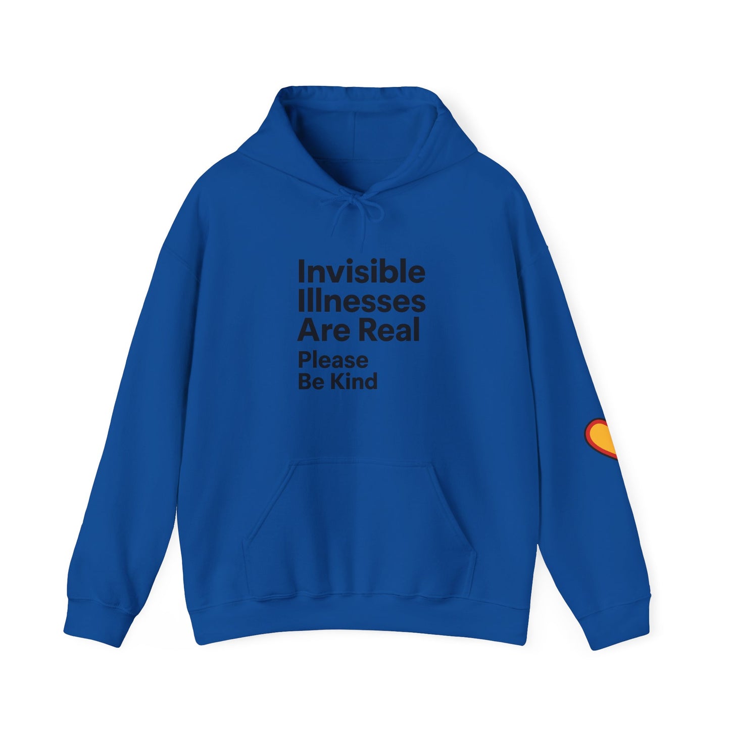Unisex Heavy Blend™ Hooded Sweatshirt: Invisible Illnesses Are Real "Please Be Kind"