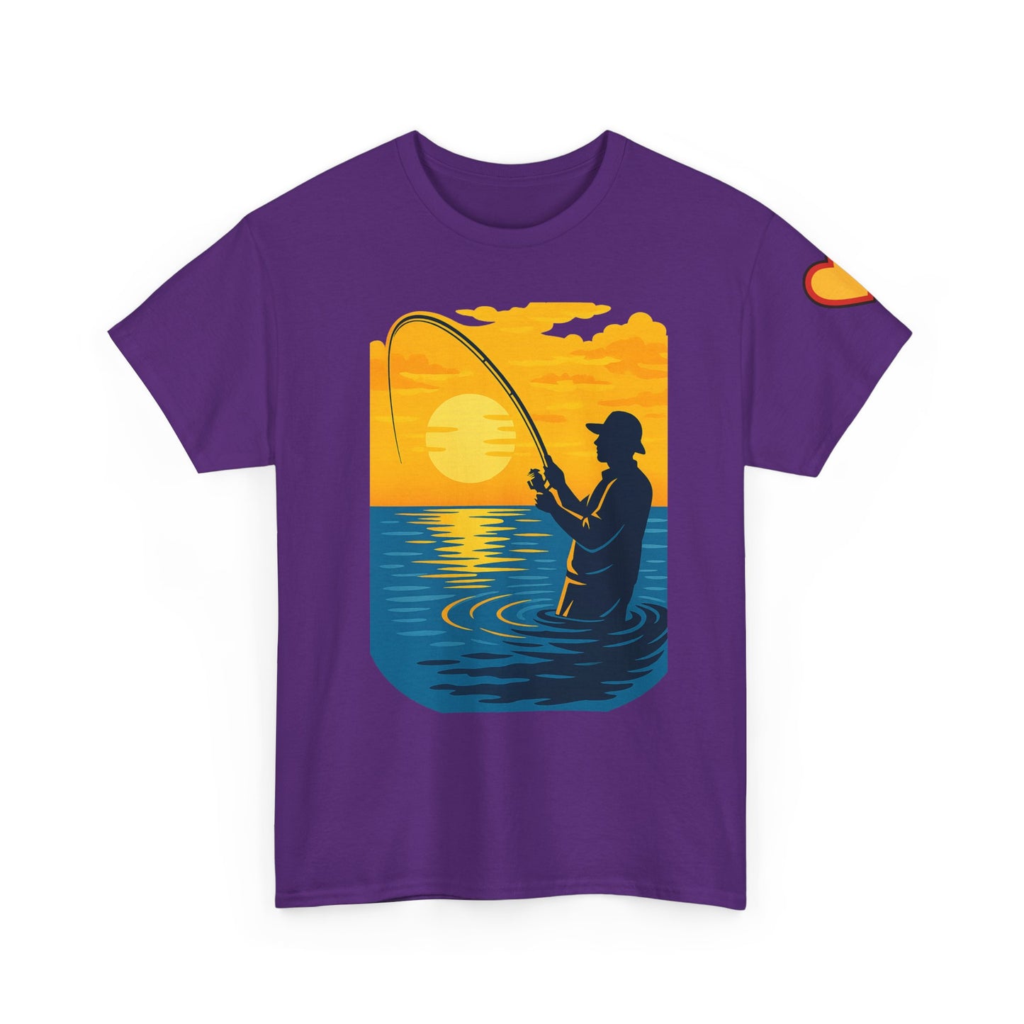 Unisex Heavy Cotton Tee: Fishing Clears the Mind - Mentally and Physically