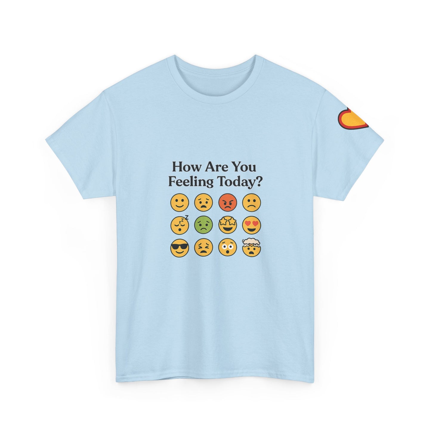 Unisex Heavy Cotton Tee: How Are You Feeling Today? Emoji  Edition
