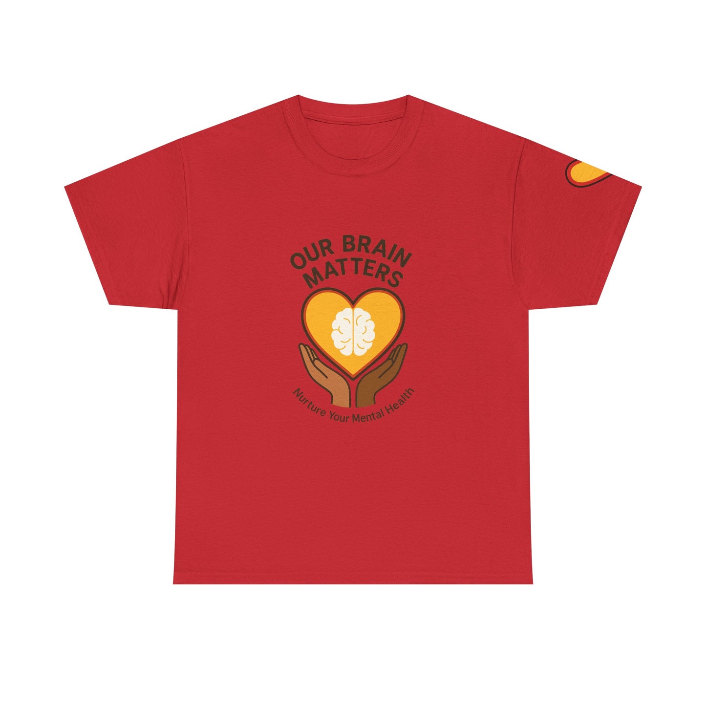 Unisex Heavy Cotton Tee: - Our Brain Matters: Nurture Your Mental Health