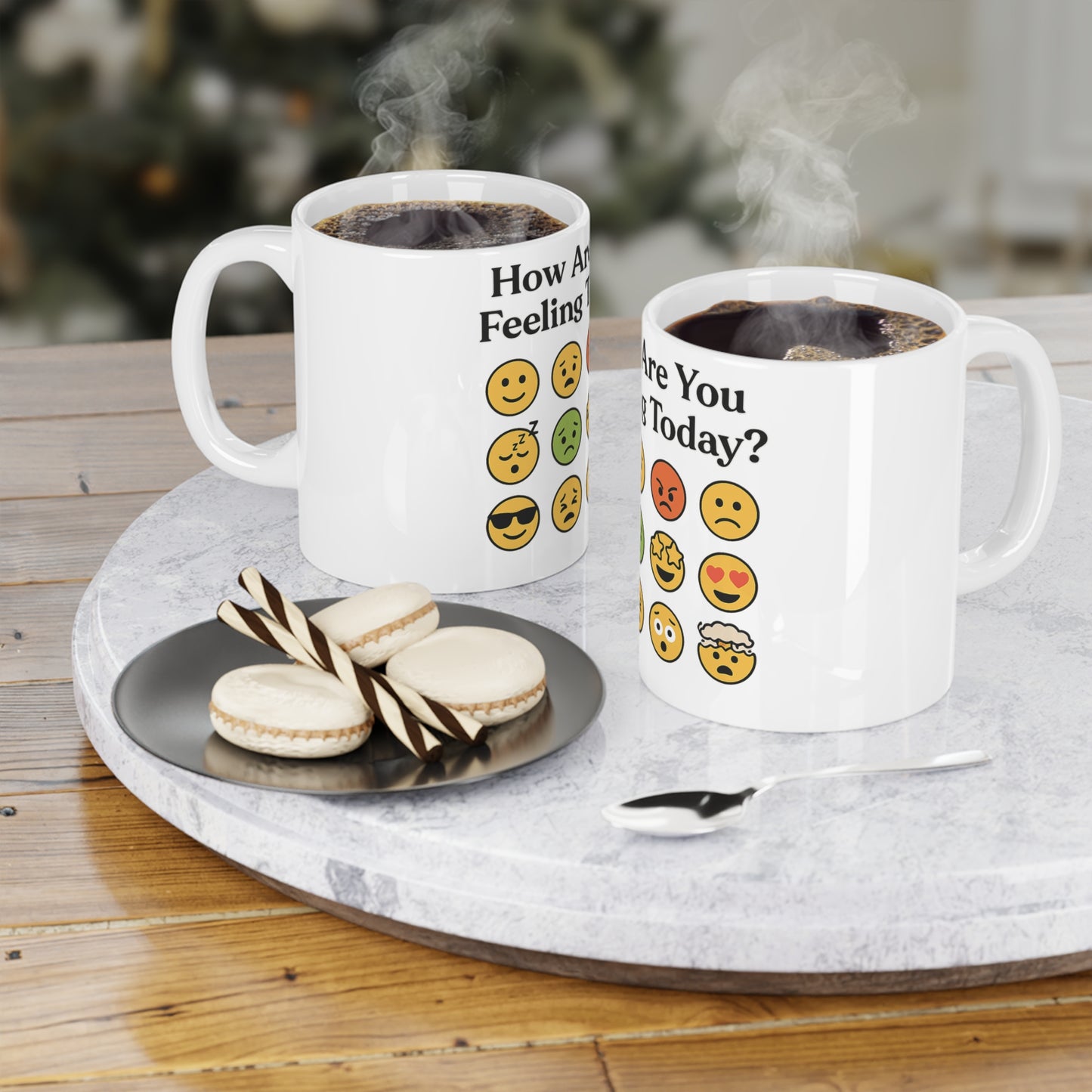 "How are you feeling Today?"  Emojis  Mental health awareness  Mug