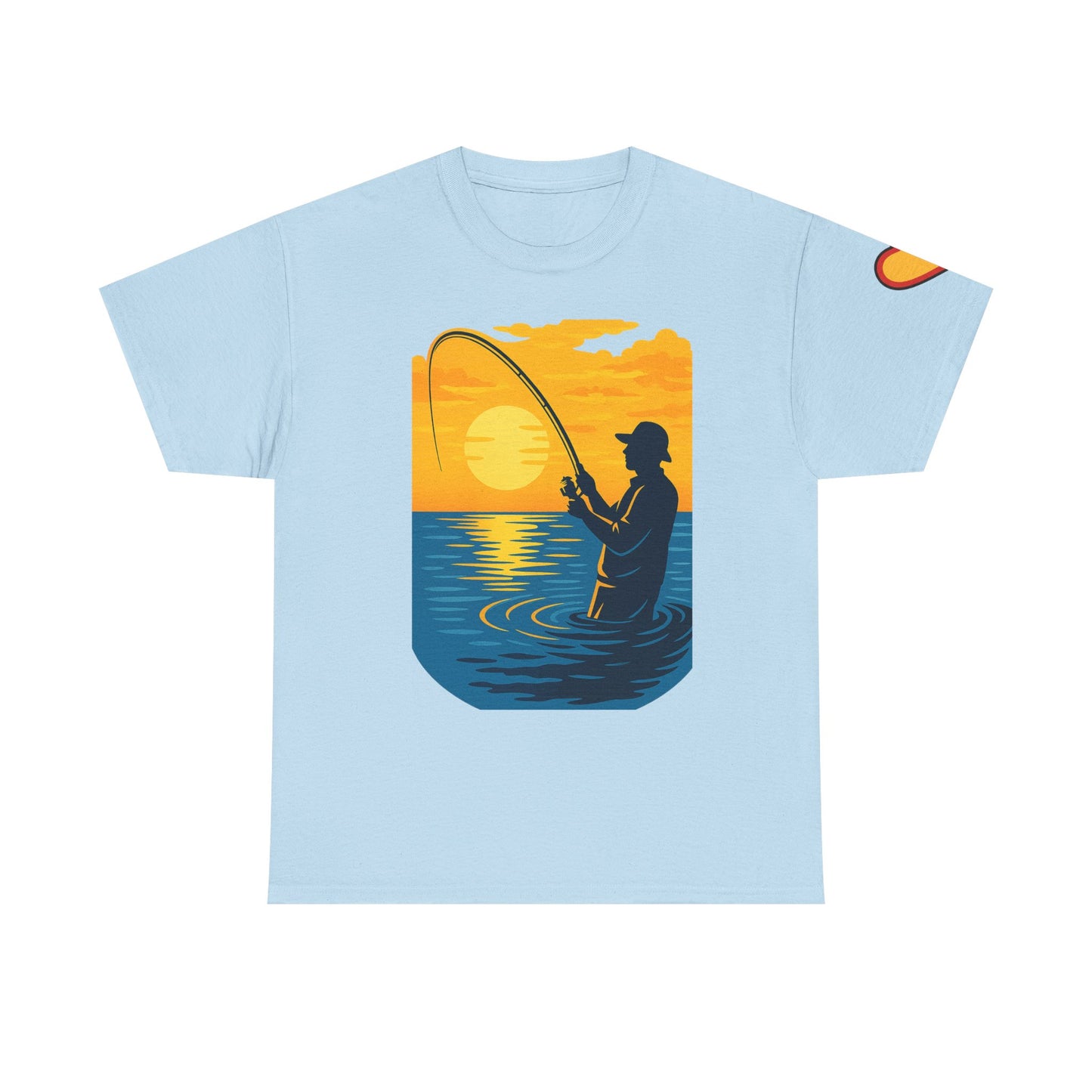Unisex Heavy Cotton Tee: Fishing Clears the Mind - Mentally and Physically