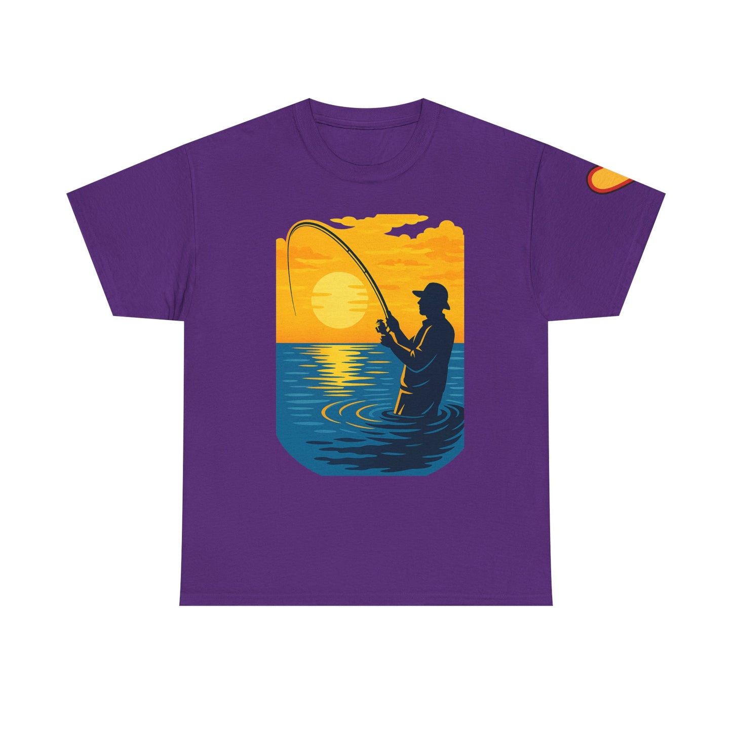 Unisex Heavy Cotton Tee: Fishing Clears the Mind - Mentally and Physically