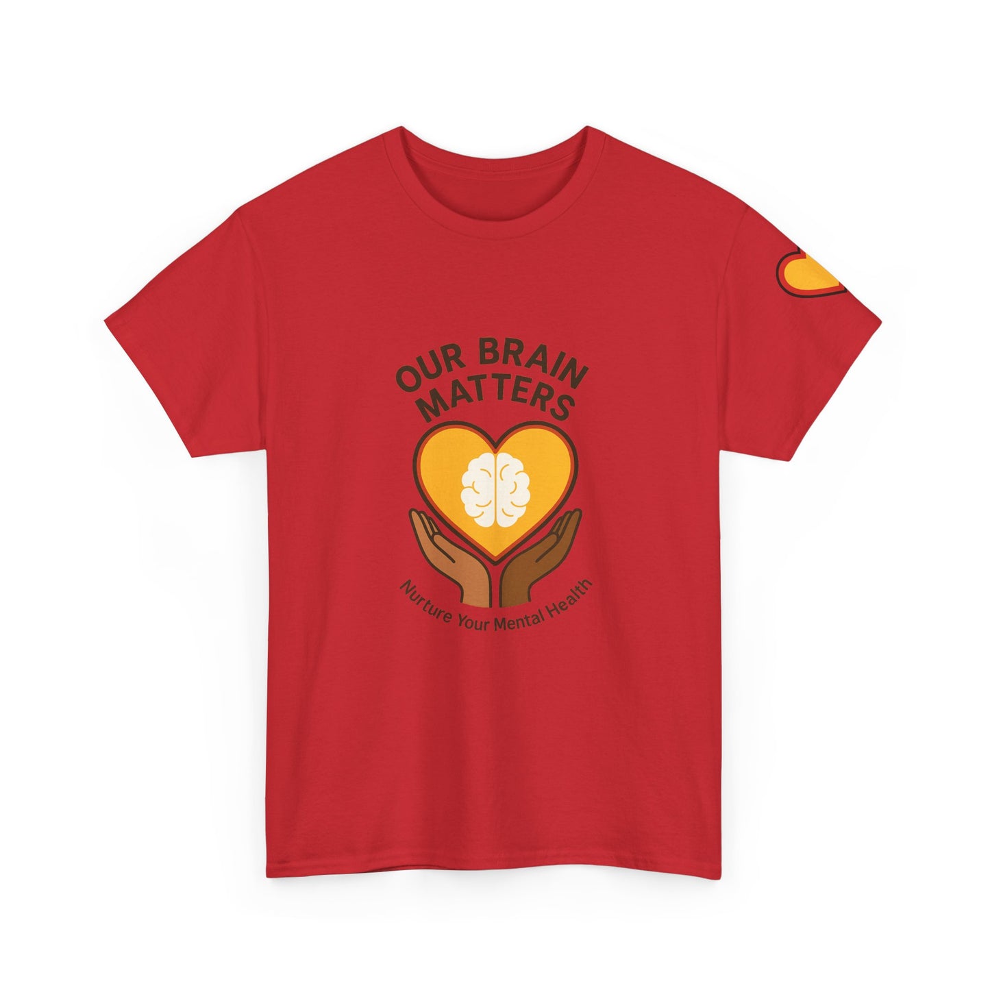 Unisex Heavy Cotton Tee: - Our Brain Matters: Nurture Your Mental Health