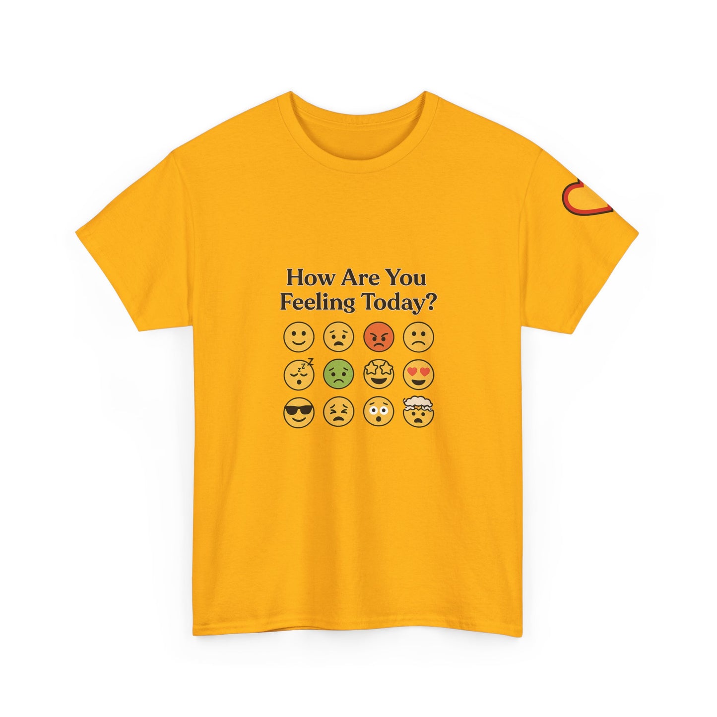 Unisex Heavy Cotton Tee: How Are You Feeling Today? Emoji  Edition