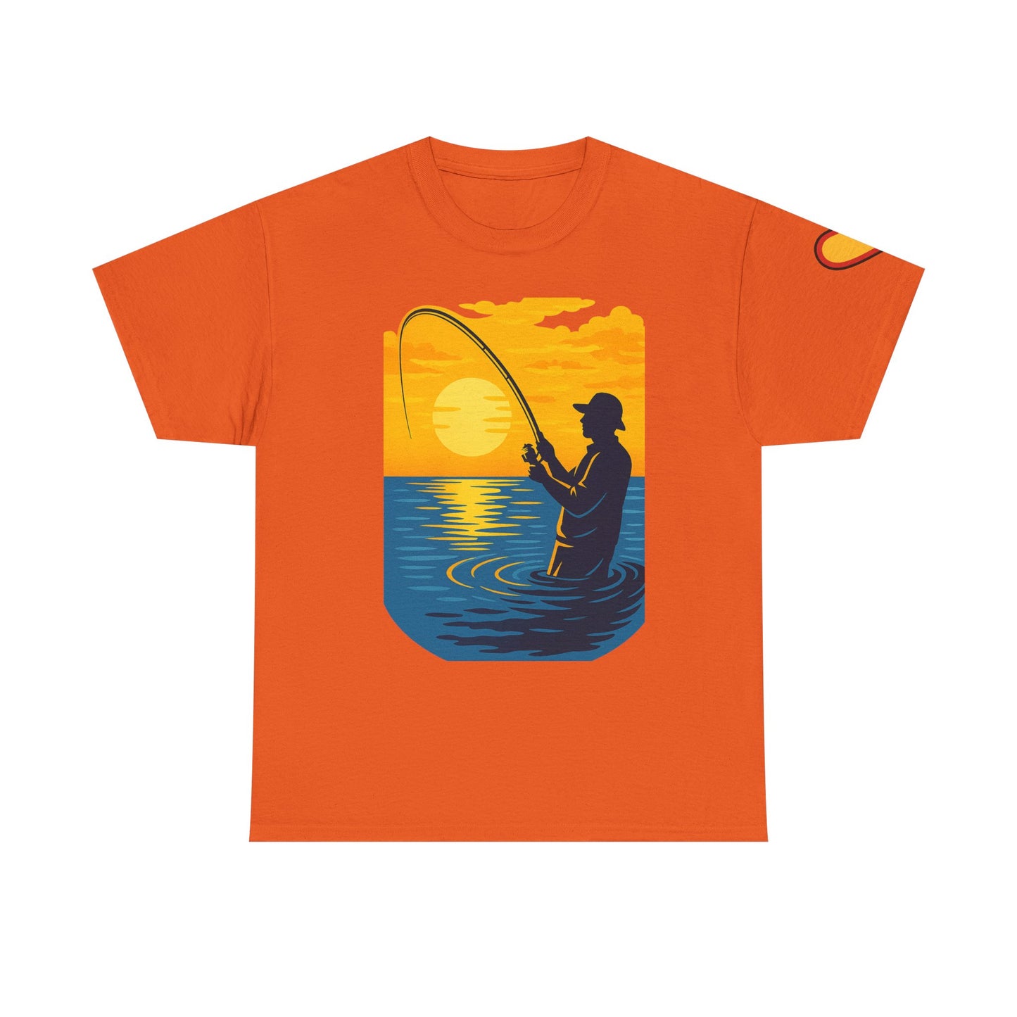 Unisex Heavy Cotton Tee: Fishing Clears the Mind - Mentally and Physically