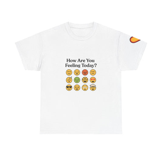 Unisex Heavy Cotton Tee: How Are You Feeling Today? Emoji  Edition