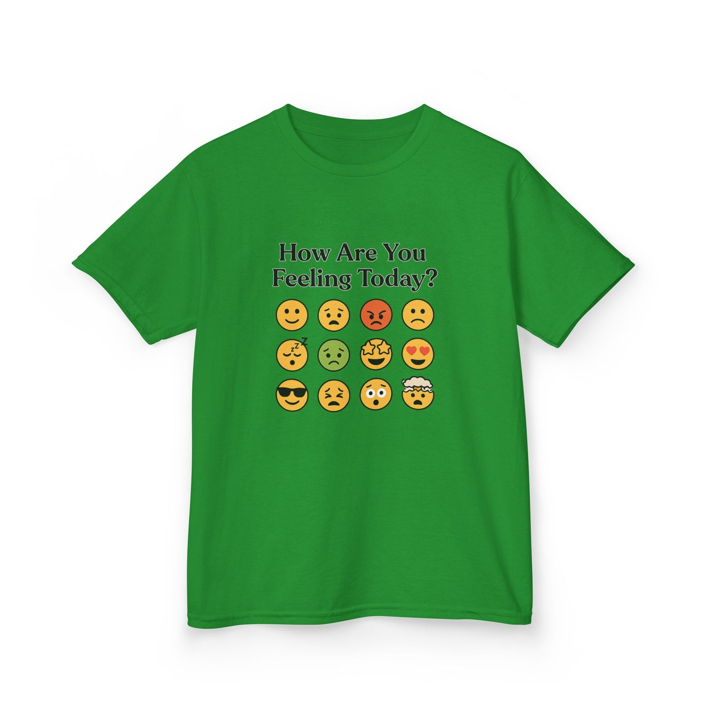 Kids Heavy Cotton™ Tee  How are you feeling Today? Emoji