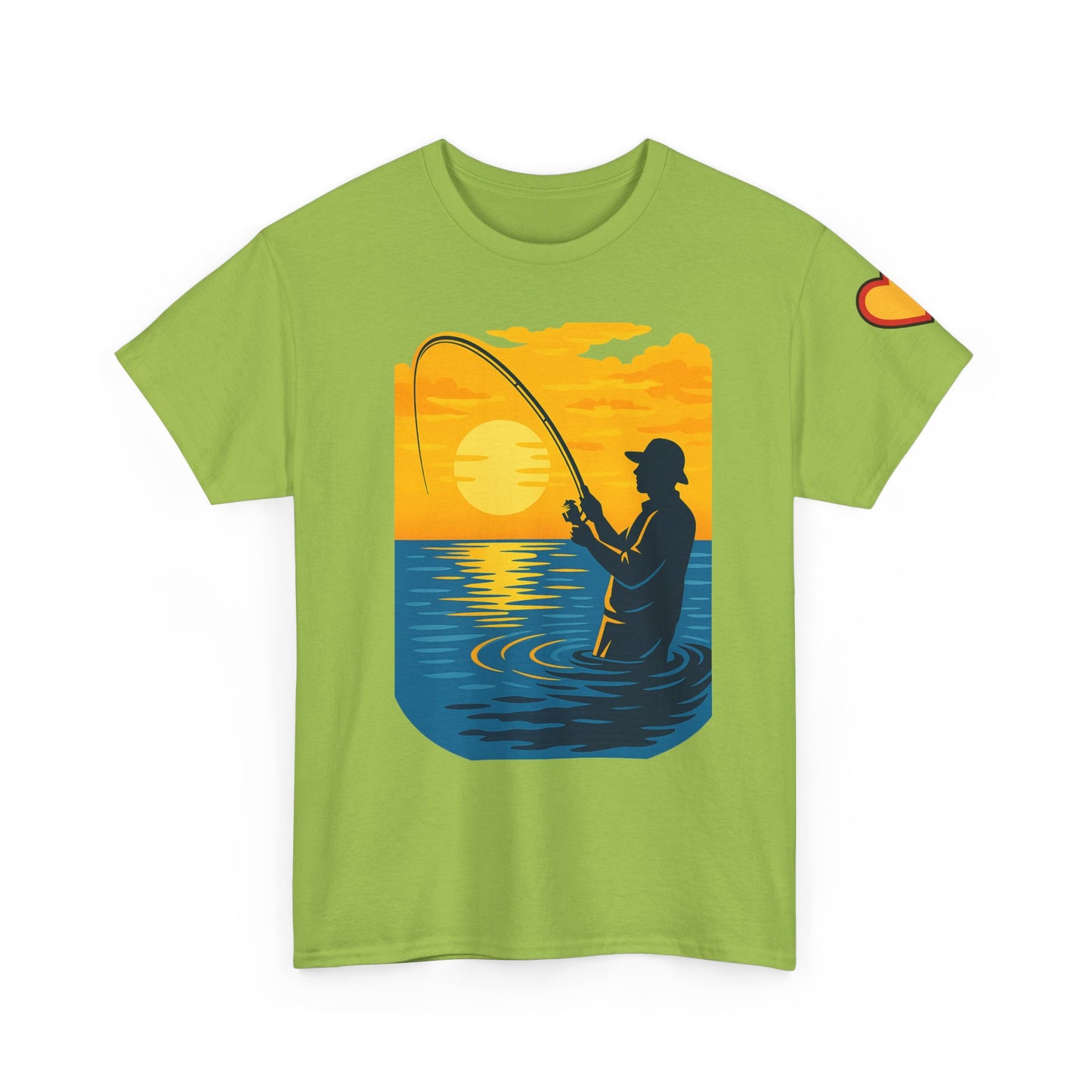 Unisex Heavy Cotton Tee: Fishing Clears the Mind - Mentally and Physically