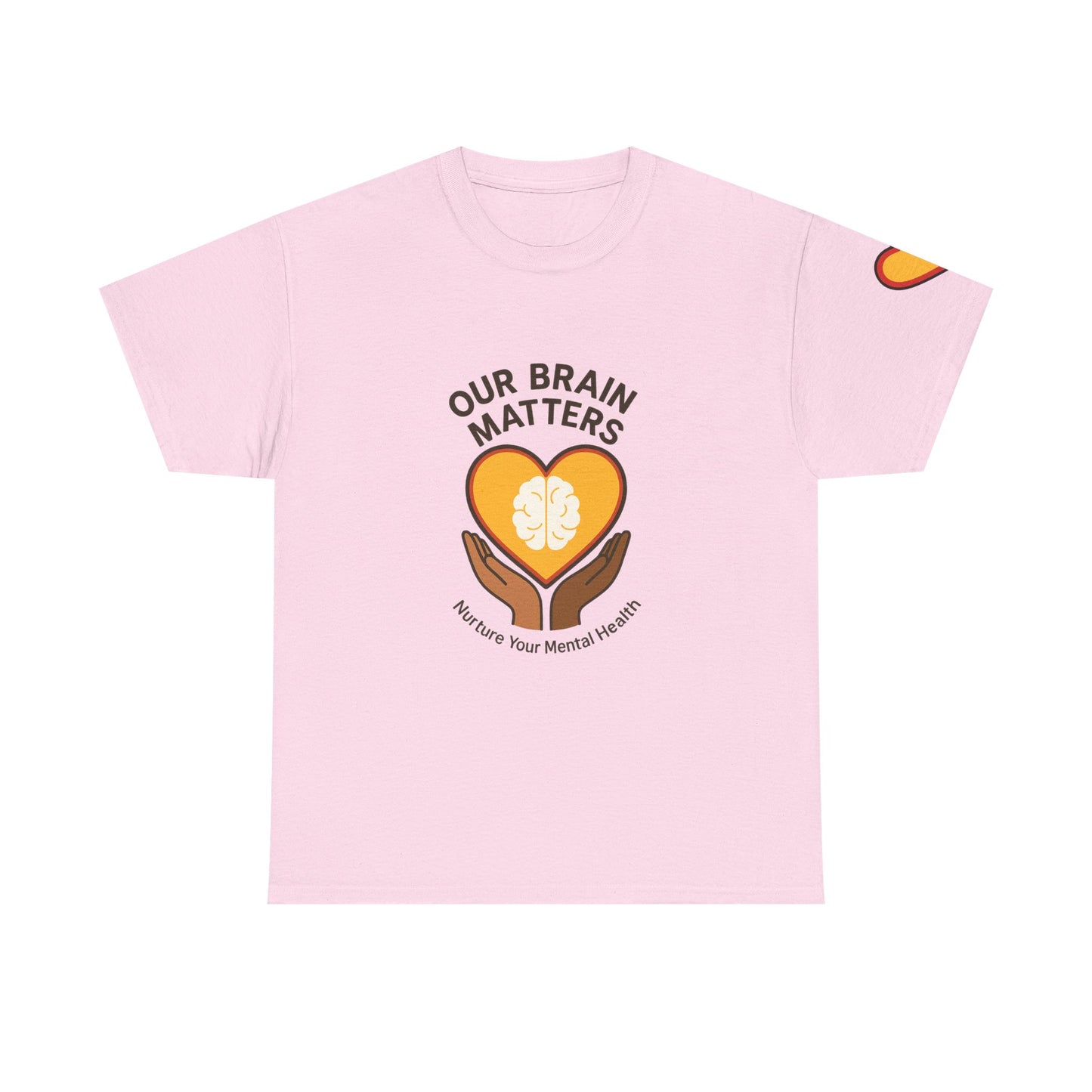 Unisex Heavy Cotton Tee: - Our Brain Matters: Nurture Your Mental Health