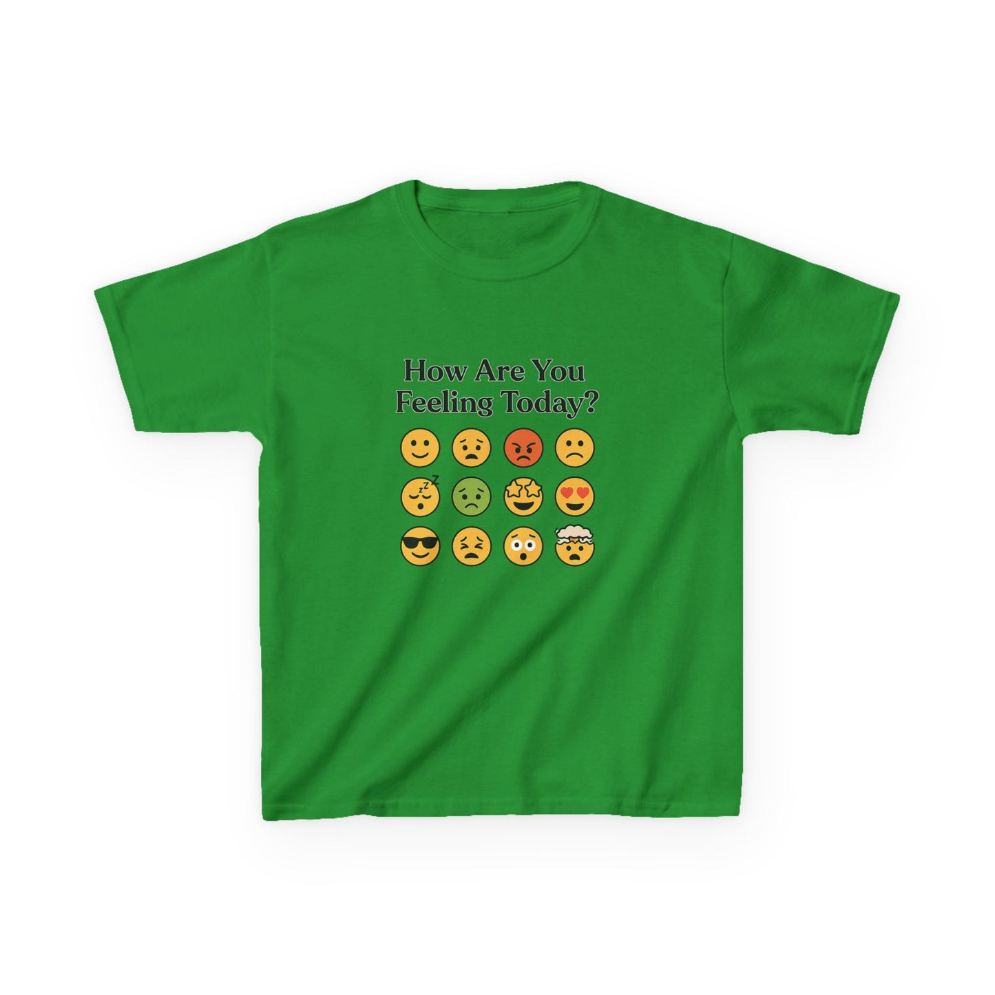 Kids Heavy Cotton™ Tee  How are you feeling Today? Emoji