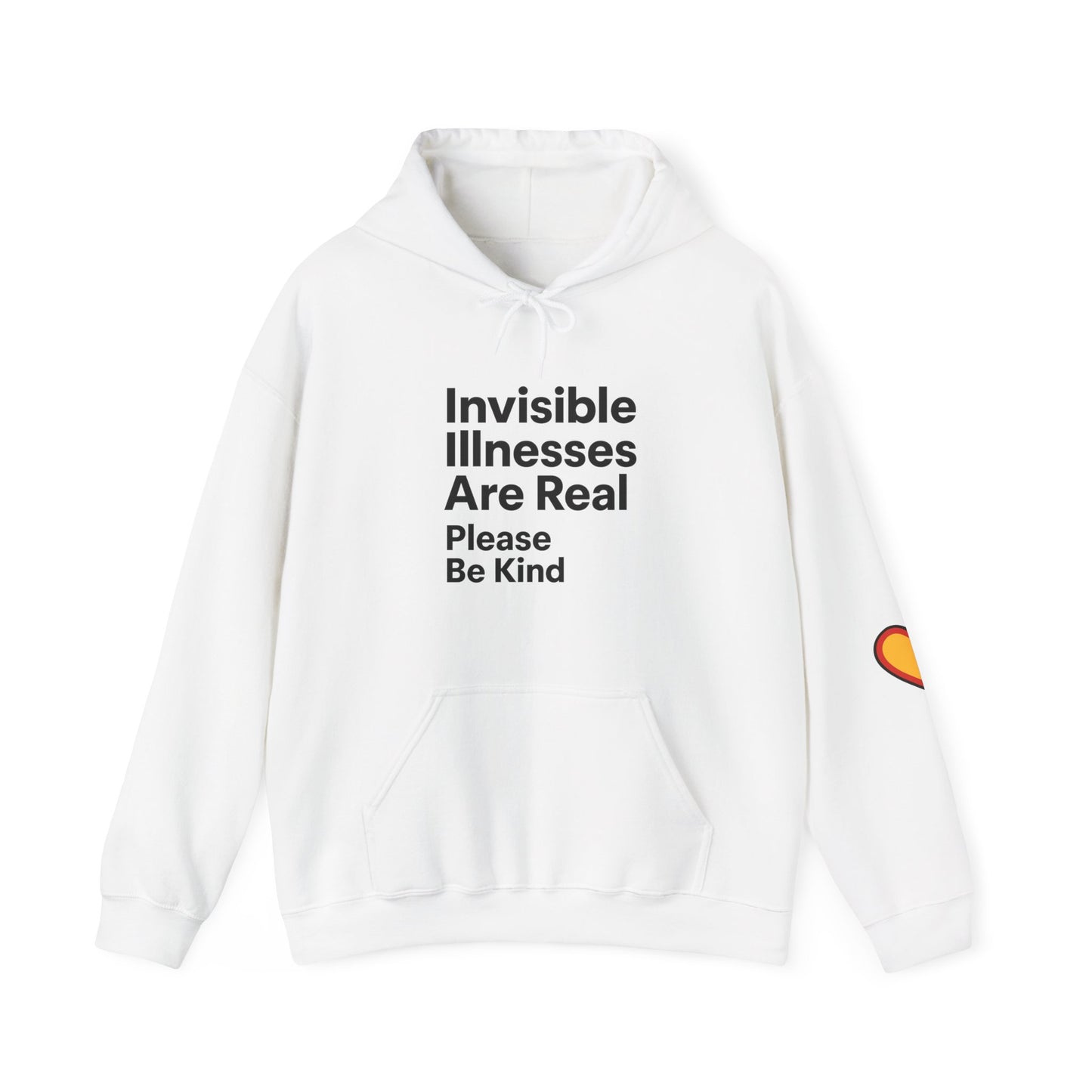 Unisex Heavy Blend™ Hooded Sweatshirt: Invisible Illnesses Are Real "Please Be Kind"
