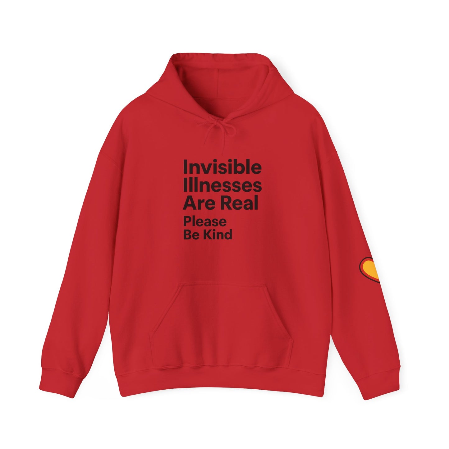 Unisex Heavy Blend™ Hooded Sweatshirt: Invisible Illnesses Are Real "Please Be Kind"