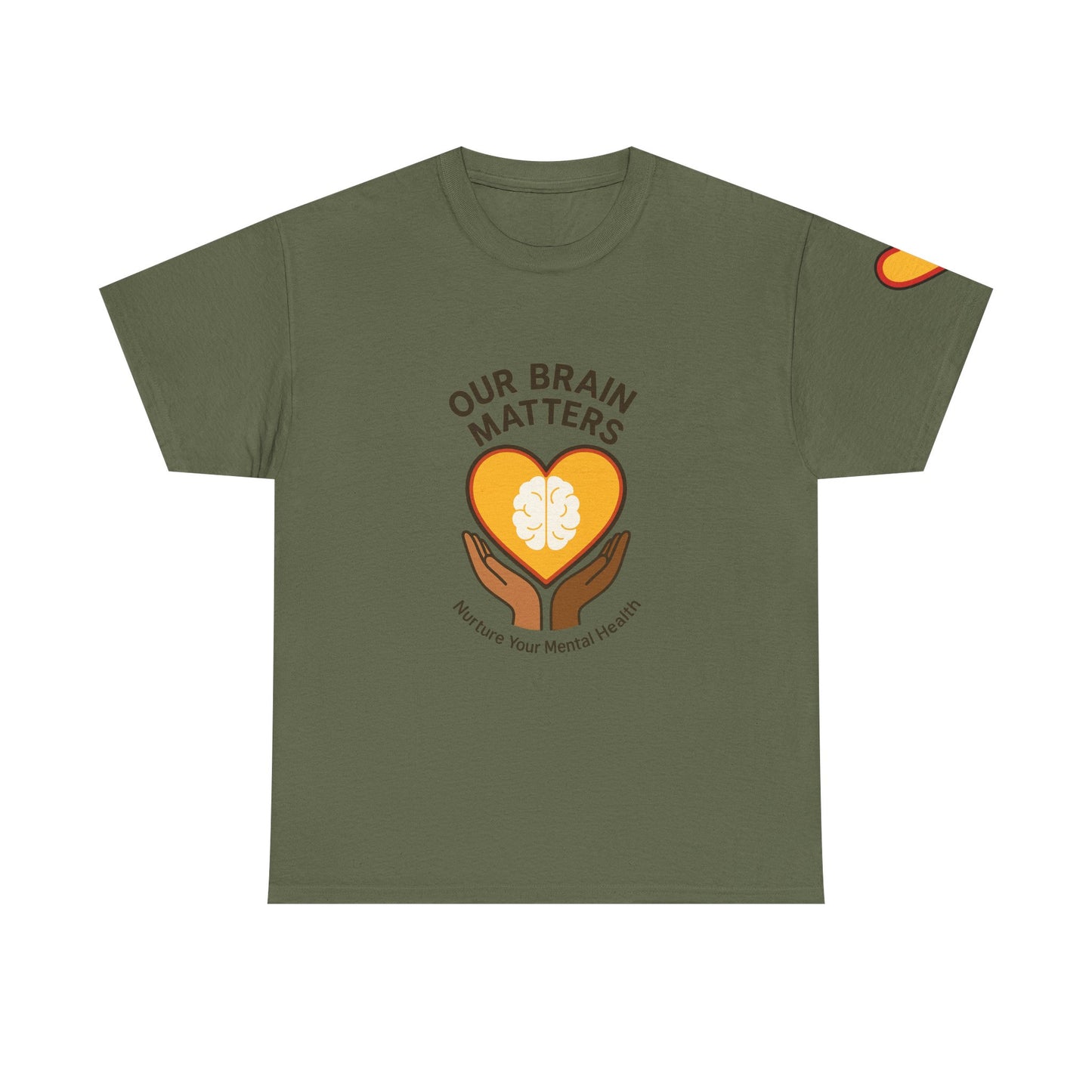 Unisex Heavy Cotton Tee: - Our Brain Matters: Nurture Your Mental Health