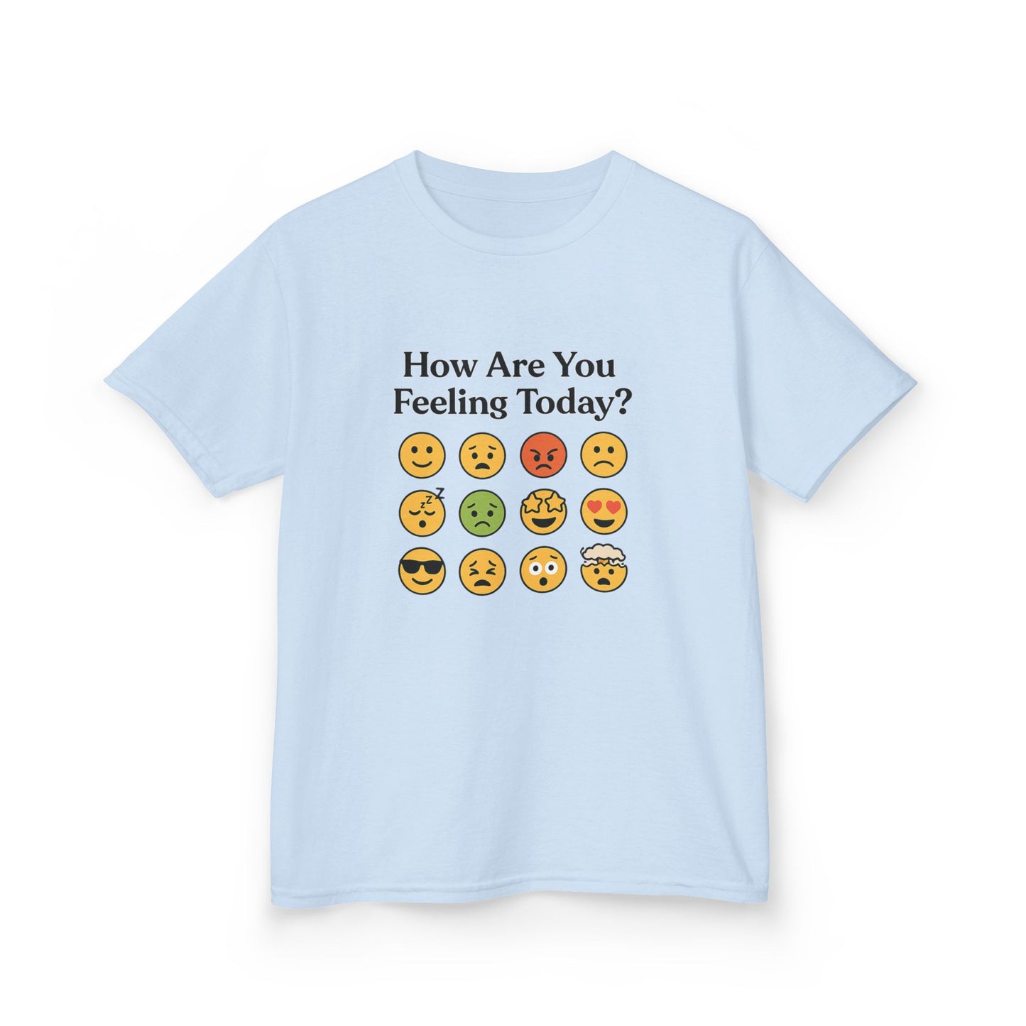 Kids Heavy Cotton™ Tee  How are you feeling Today? Emoji