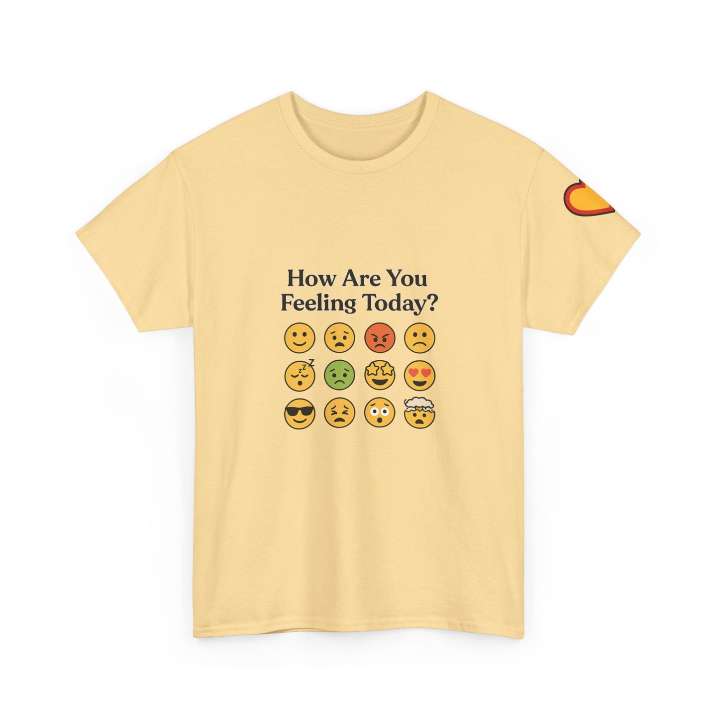 Unisex Heavy Cotton Tee: How Are You Feeling Today? Emoji  Edition